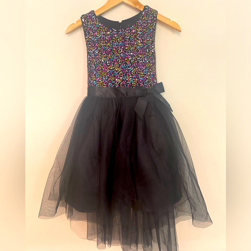 Gorgeous Childs Celebration Dress with Asymmetrical Colorful Sequins 🎉